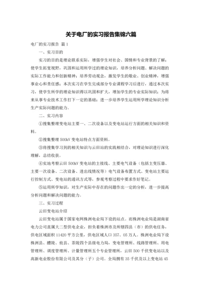 关于电厂的实习报告集锦六篇.docx