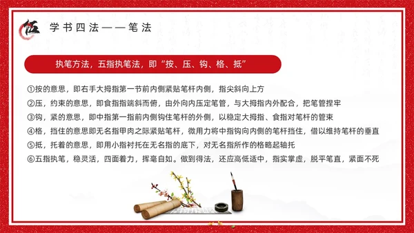 红色古风书法培训鉴赏介绍PPT模板