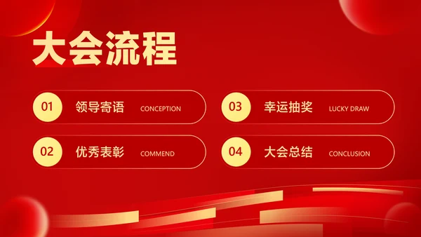 红色喜庆风大气年会表彰PPT