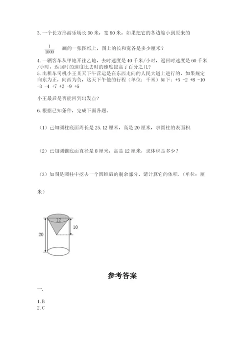 西师大版数学小升初模拟试卷含完整答案（有一套）.docx