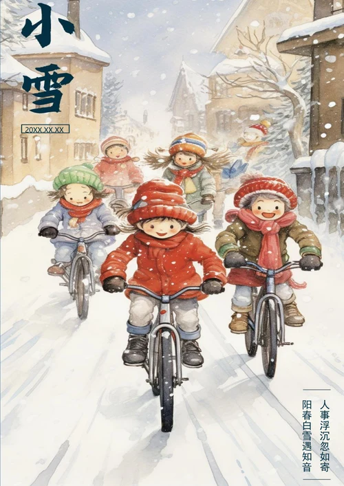 可爱卡通小玩伴小雪海报