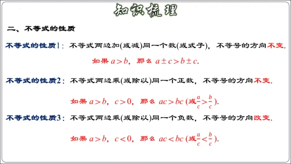 第九章 不等式与不等式组 章节复习【2024春人教七下数学精品课件含动画】
