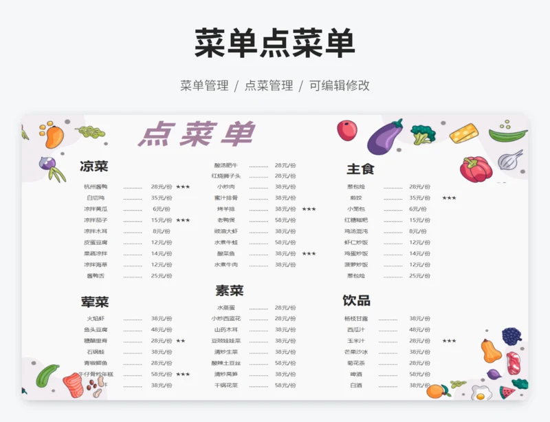 菜单点菜单