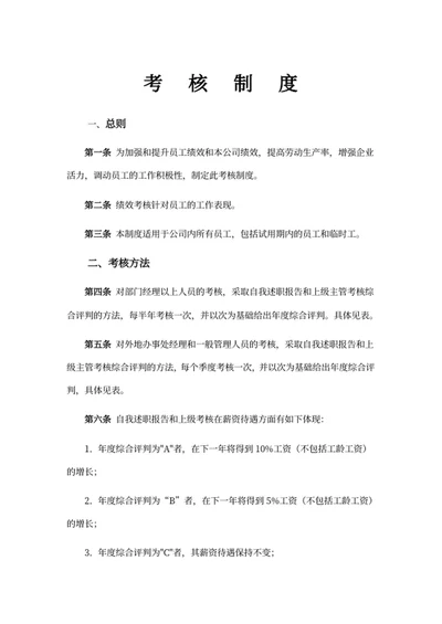 企业考核制度