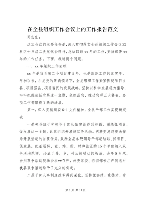 在全县组织工作会议上的工作报告范文 (3).docx