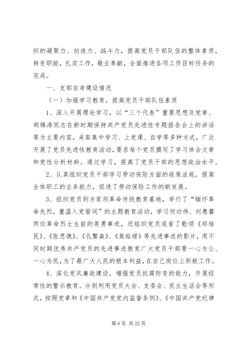 市社会劳动保险管理局支部党建工作自我检查报告.docx