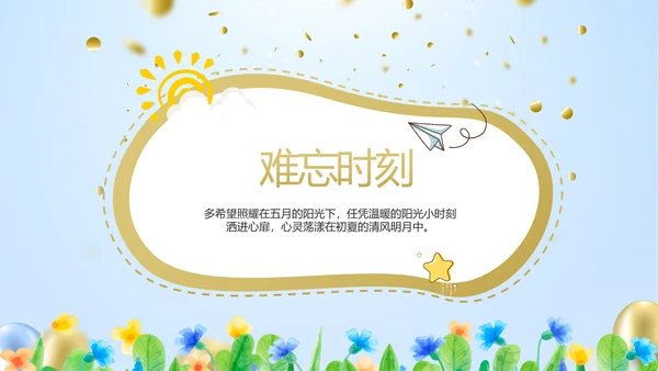 蓝色生日快乐生日派对纪念册电子相册动态PPT