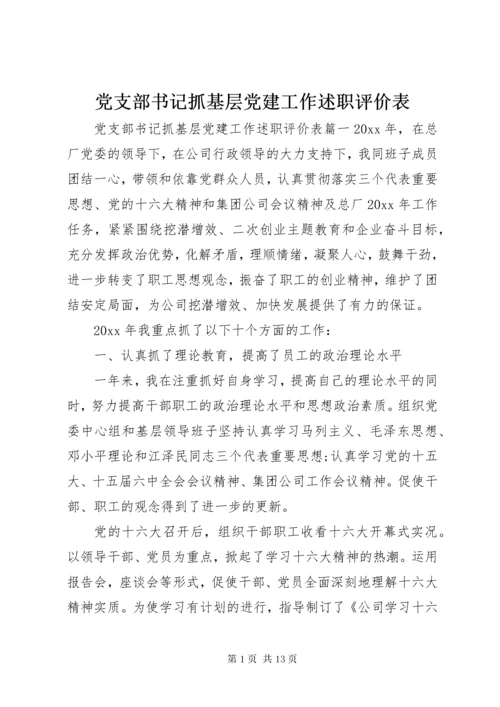 党支部书记抓基层党建工作述职评价表.docx