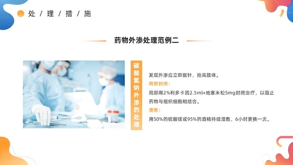 蓝色商务风药液外渗的应急预案及处理PPT模板护理医疗