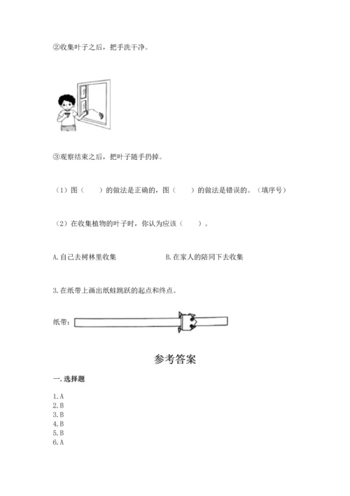 教科版一年级上册科学期末测试卷及一套答案.docx