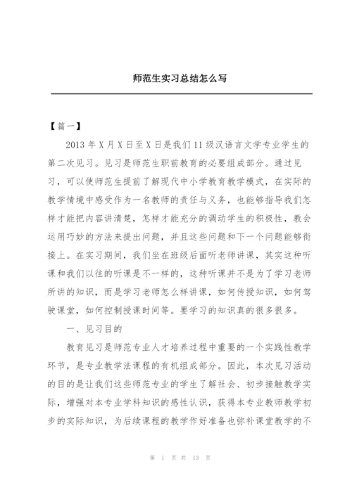 师范生实习总结怎么写.docx