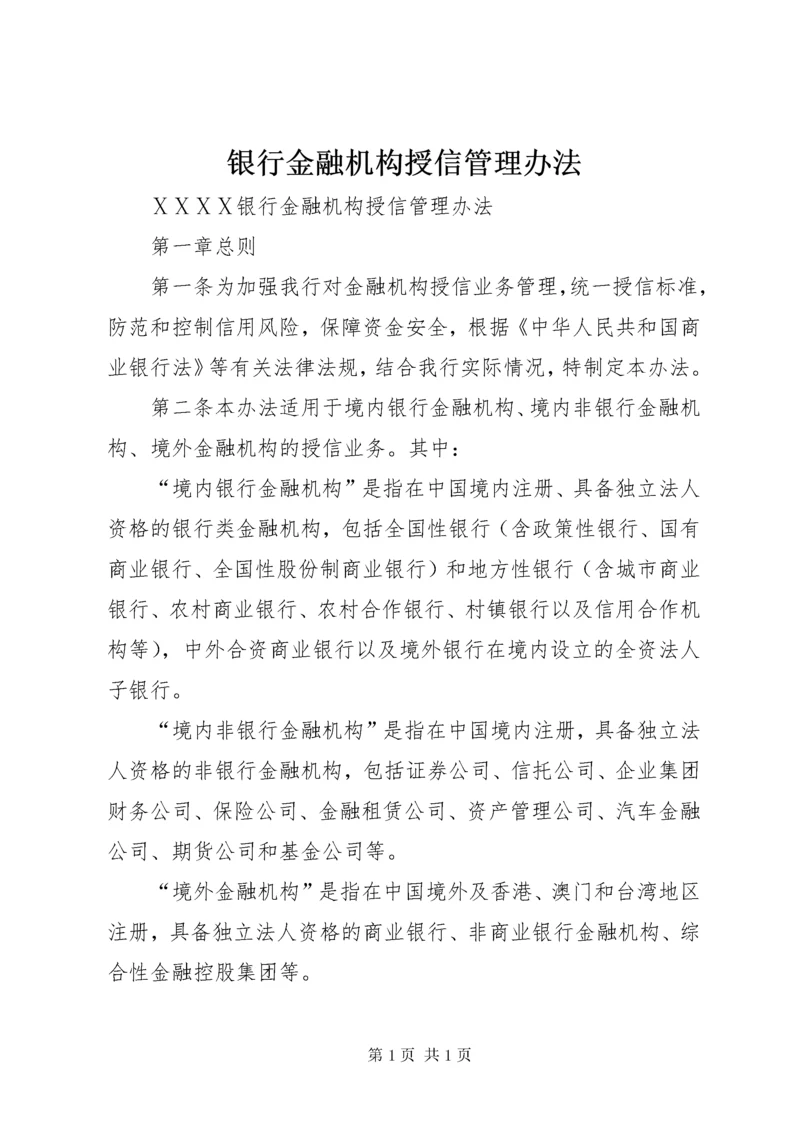 银行金融机构授信管理办法.docx