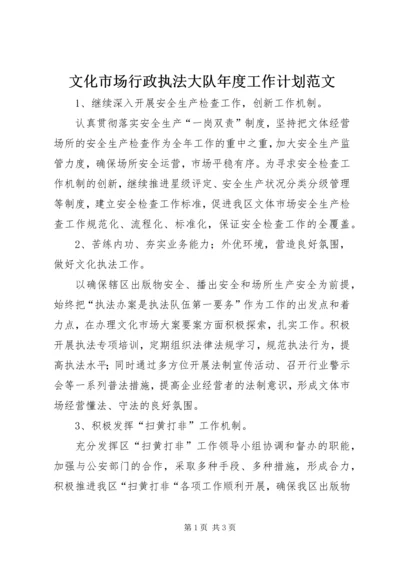 文化市场行政执法大队年度工作计划范文.docx