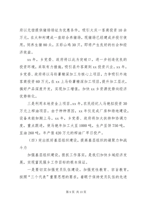 乡镇的工作总结及工作思路.docx