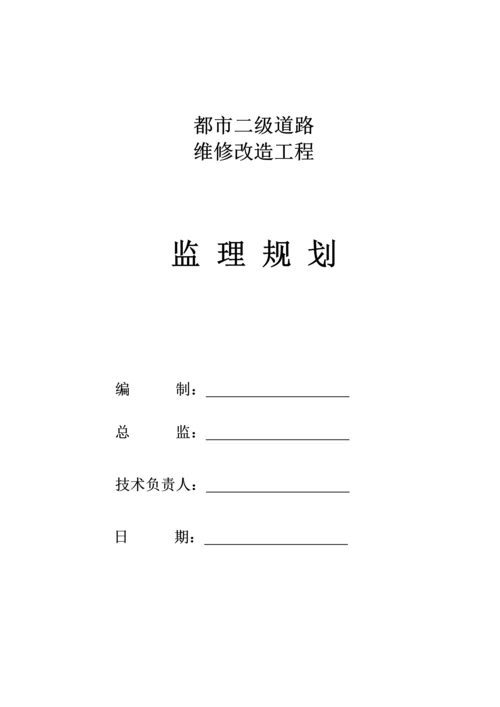 城市道路改造关键工程监理重点规划.docx