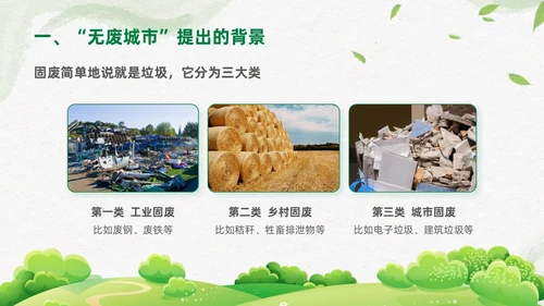 简约插画环保从无废城市走向无废社会课件PPT