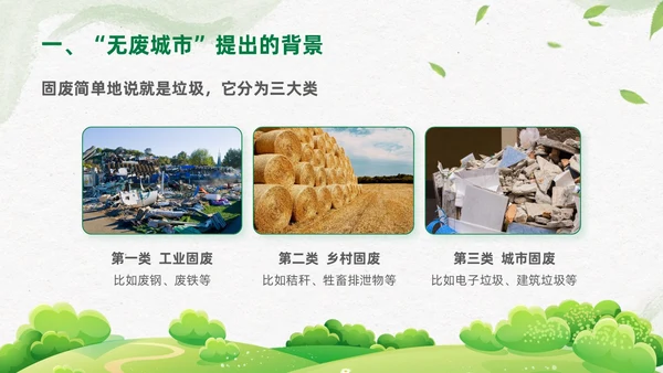 简约插画环保从无废城市走向无废社会课件PPT
