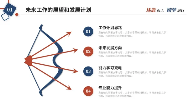 简约红蓝几何风个人述职报告工作汇报总结自我介绍ppt模板