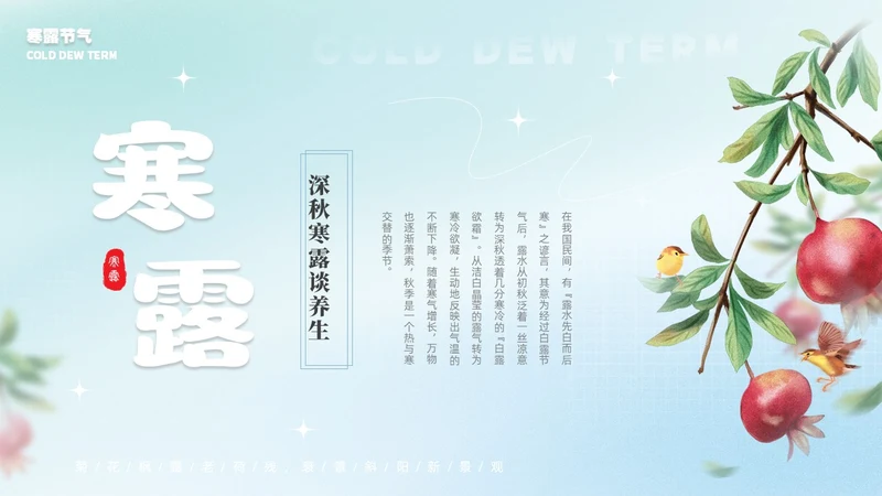 彩色弥撒寒露养生二十四节气PPT课件