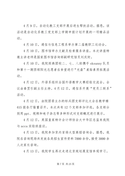 北京邮电大学世纪学院大事记.docx