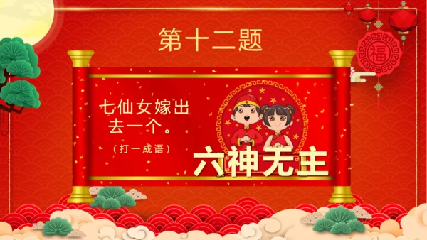 闹元宵猜灯谜欢庆佳节通用PPT模板