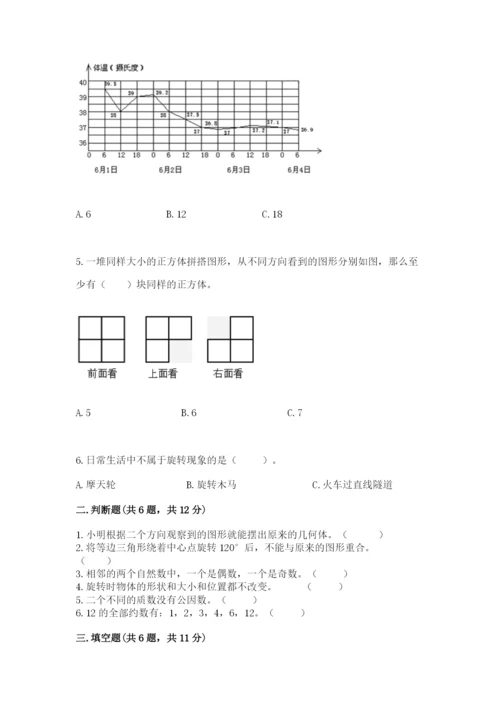 人教版小学五年级下册数学期末试卷（名师推荐）.docx