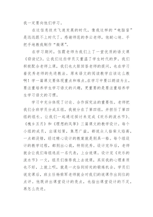 小学语文教师暑期培训心得体会.docx