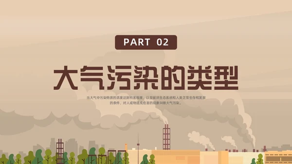 咖啡色棕色大气污染环境保护环保宣传PPT世界环境日