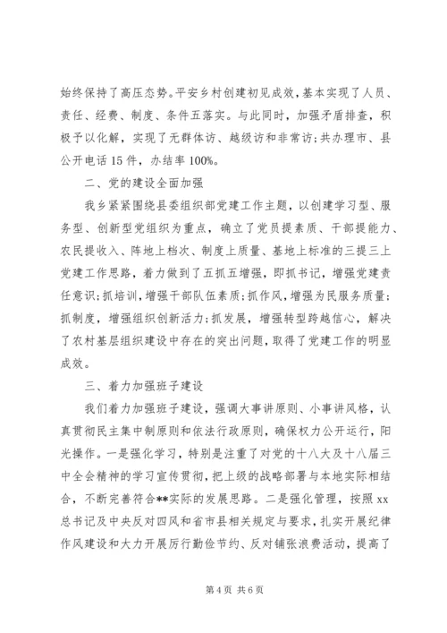 乡领导班子严于律己工作情况报告.docx