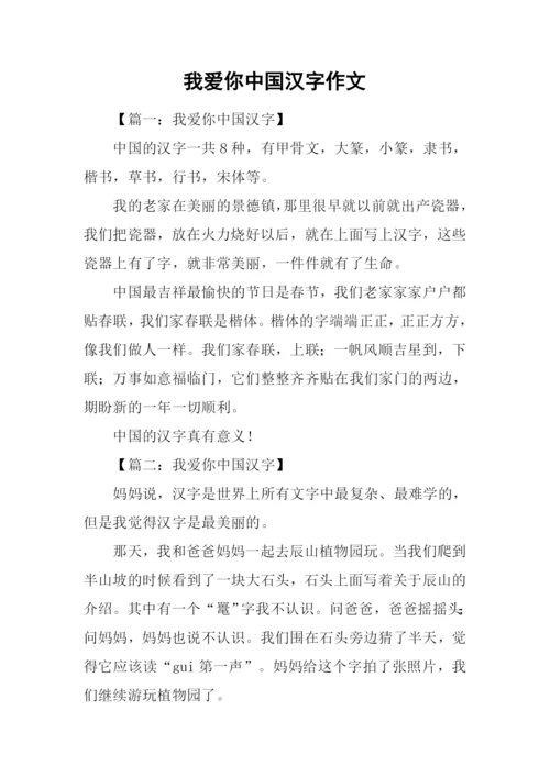 我爱你中国汉字作文.docx