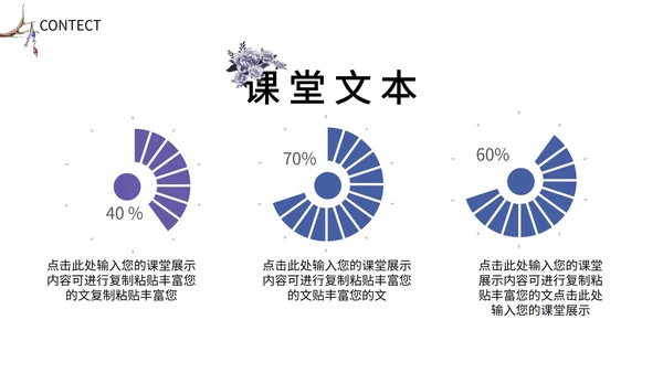 紫色手绘花朵教育教学PPT模板