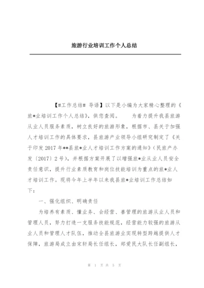 旅游行业培训工作个人总结.docx