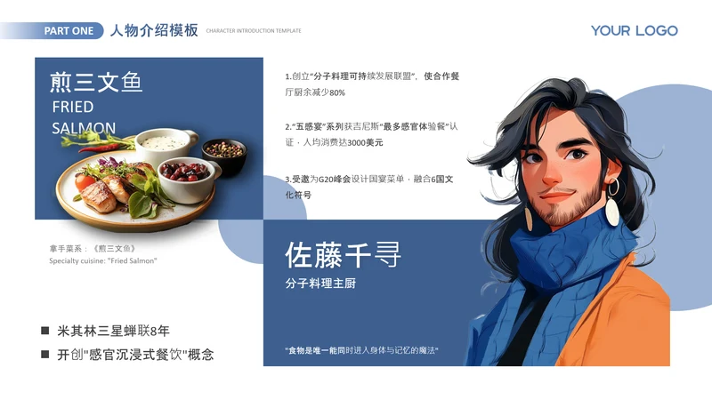 蓝色卡通风个人介绍自我介绍