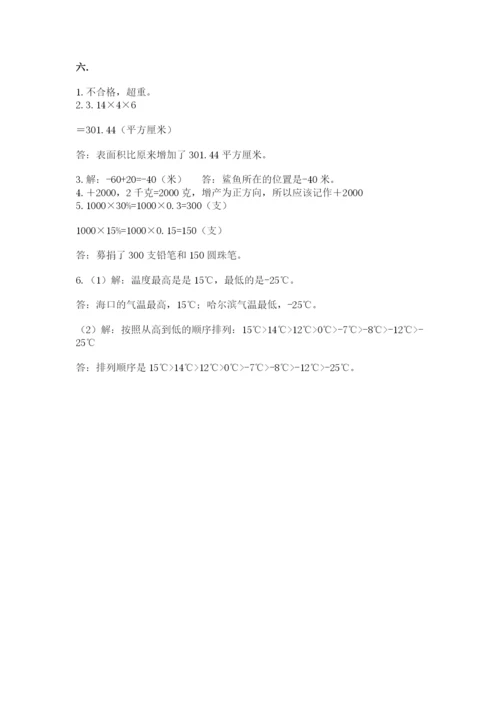 小学六年级数学毕业试题及完整答案（网校专用）.docx