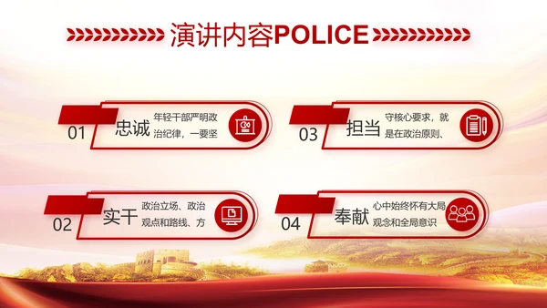 红色大公安民警守纪律讲规矩动态泡腾片模板