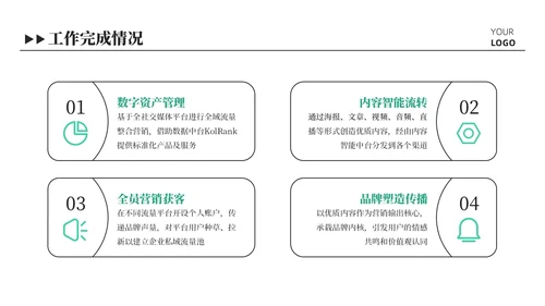 绿色插画风可爱总结汇报PPT模板