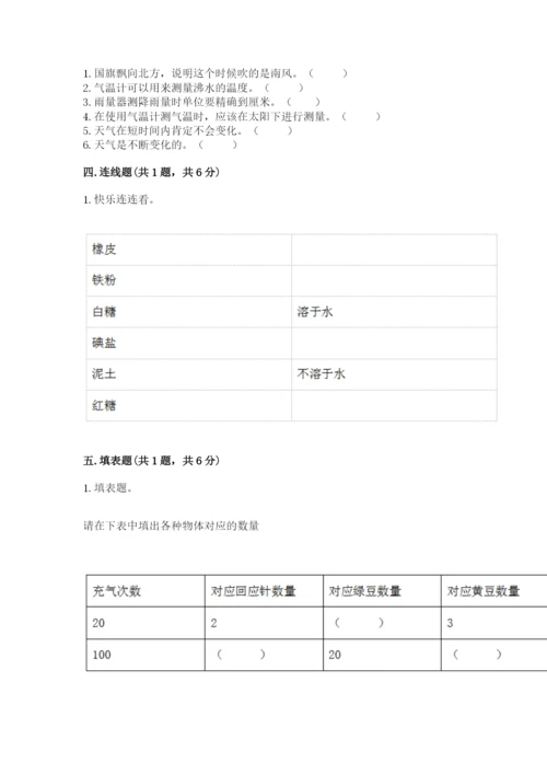 教科版小学三年级上册科学期末测试卷附参考答案（研优卷）.docx