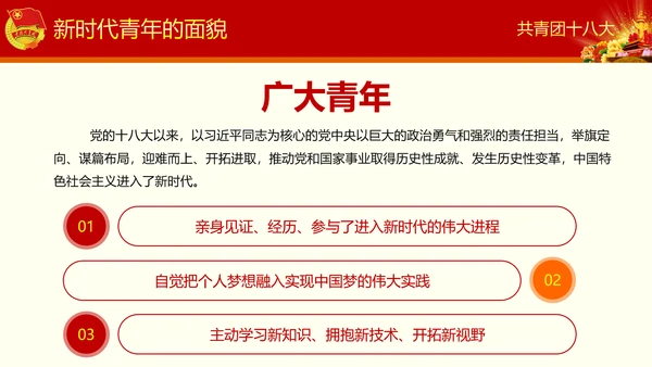 中国共青团十八大精神学习解读PPT模板