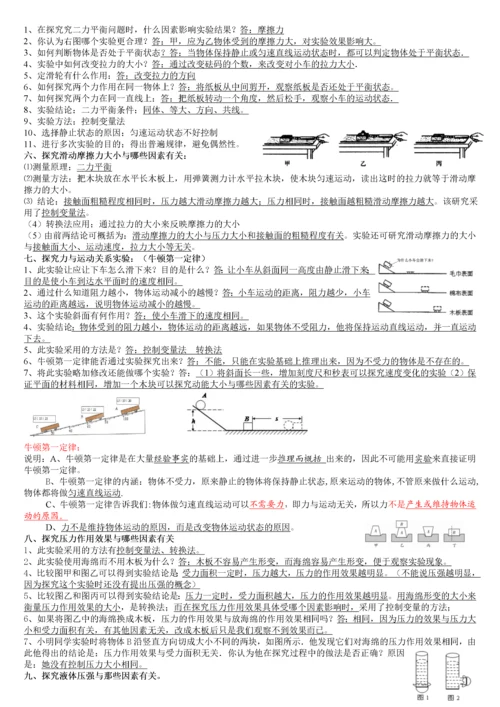 初中物理实验考点总结大全(初三复习用).docx