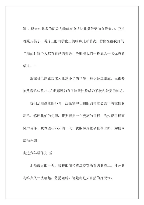 走进六年级作文19