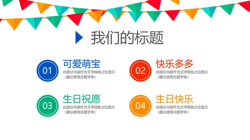 蓝色生日快乐电子相册动态PPT模板
