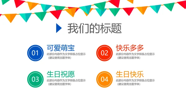 蓝色生日快乐电子相册动态PPT模板