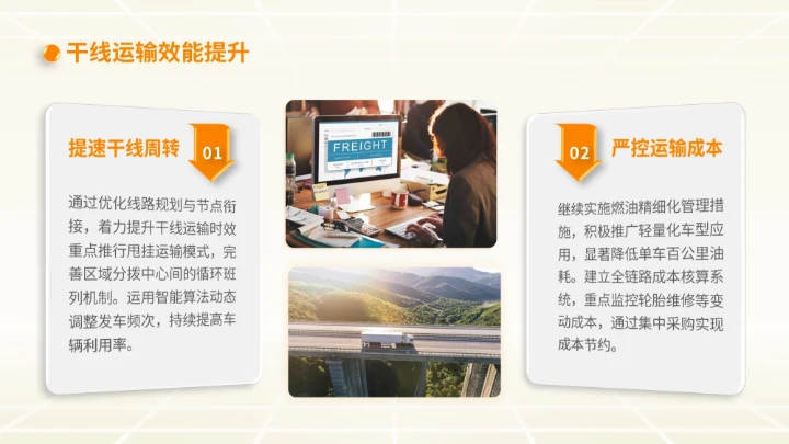 橙色商务风物流企业下半年计划PPT模板