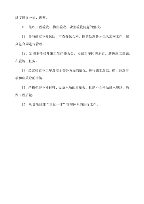 项目部各岗位职责、管理制度及岗位责任制.docx