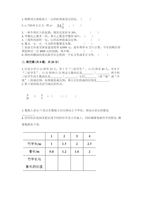 人教版六年级下册数学期末测试卷（实用）word版.docx