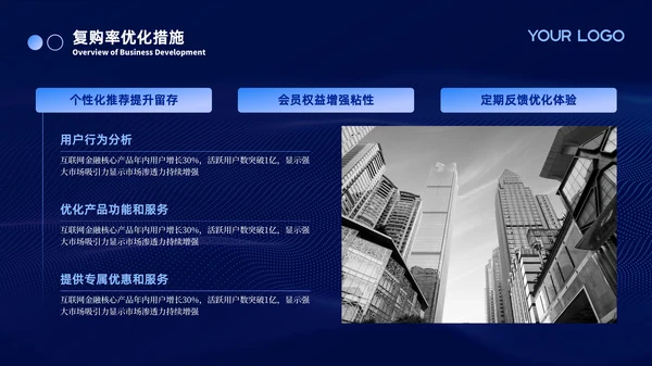 蓝色科技金融行业商务风PPT模板