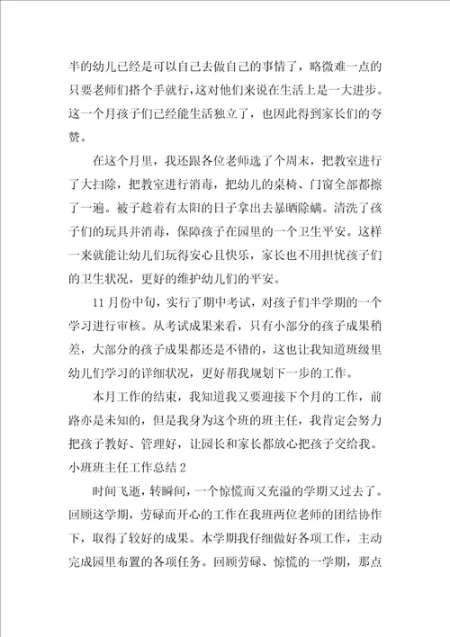 小班班主任工作总结