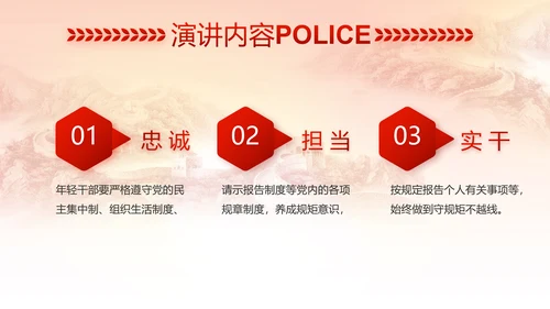红色公安警察喜迎党的二十大动态PPT