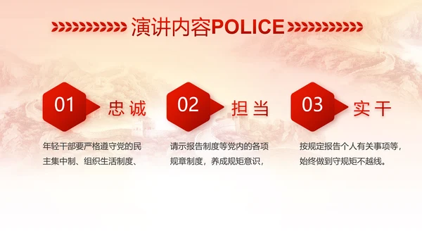 红色公安警察喜迎党的二十大动态PPT