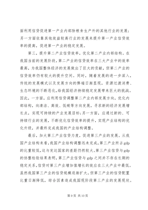 信贷投入对产业结构的制约.docx
